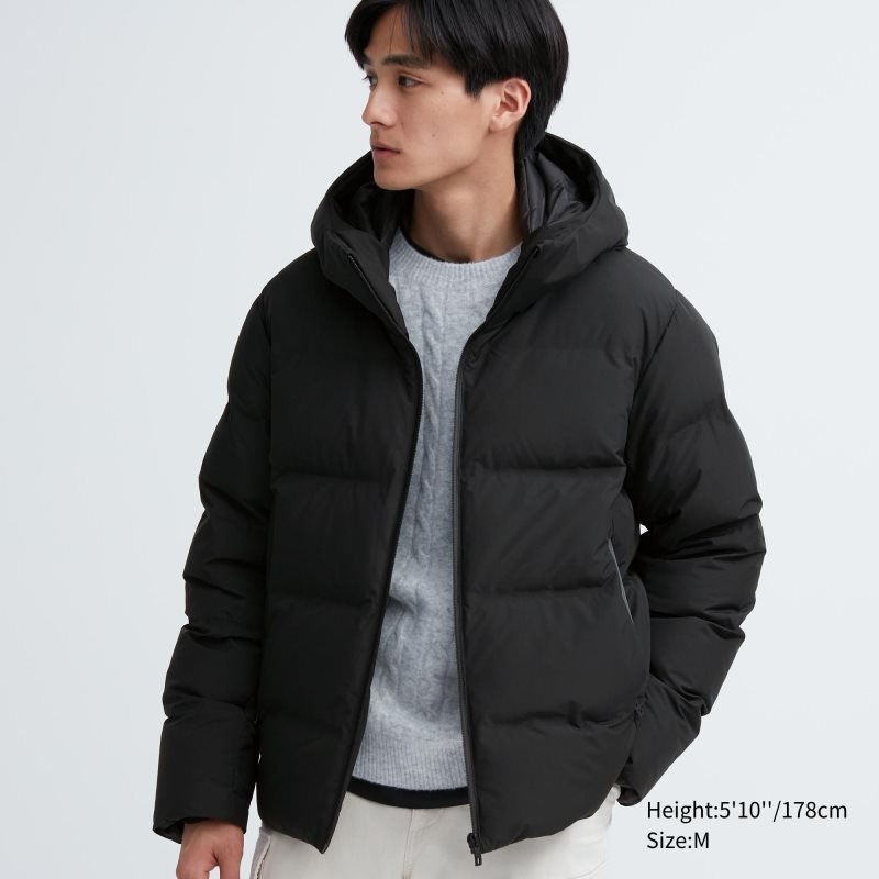 Black Men Uniqlo 3d Cut Seamless Down Parka | USA ZWQSV-3496