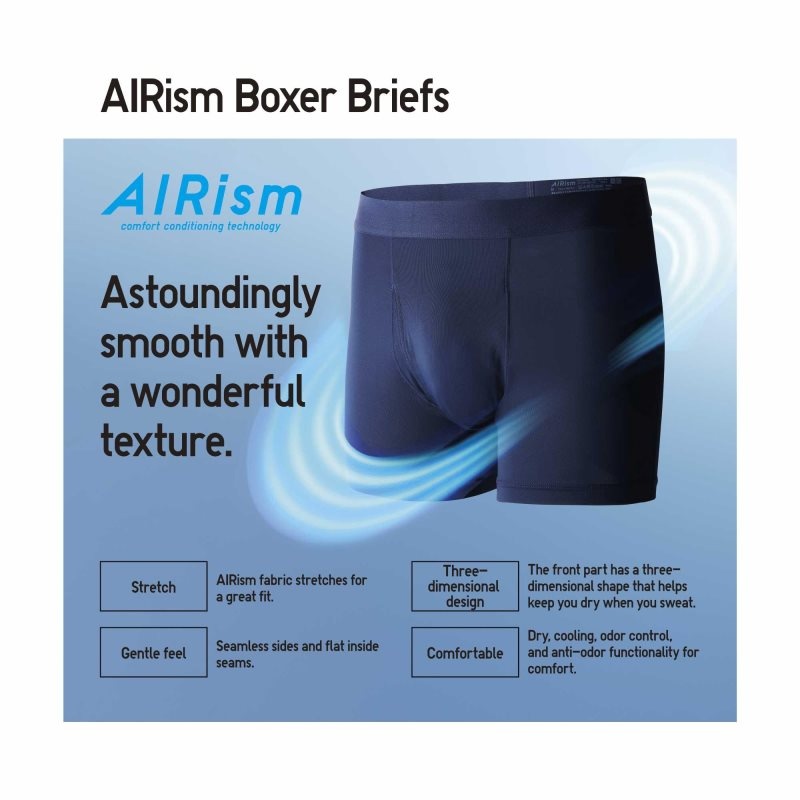 Black Men Uniqlo Airism Boxer Briefs | USA ALEQG-3589