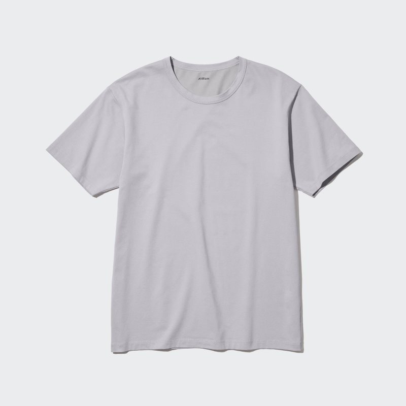 Black Men Uniqlo Airism Cotton Crew Neck T Shirts | USA IYCJV-2910