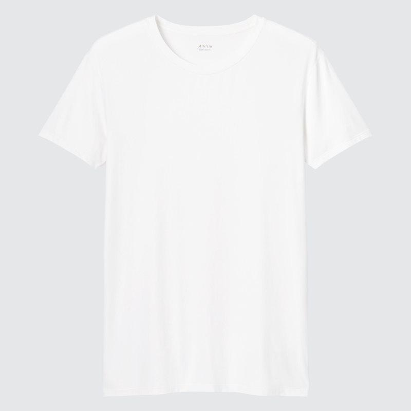 Black Men Uniqlo Airism Crew Neck Short-sleeve T Shirts | USA NMDCP-4158