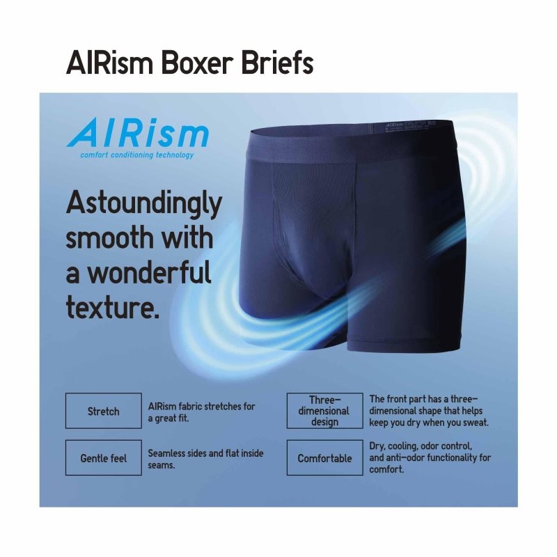 Black Men Uniqlo Airism Low-rise Printed Boxer Briefs | USA DZIKR-5287