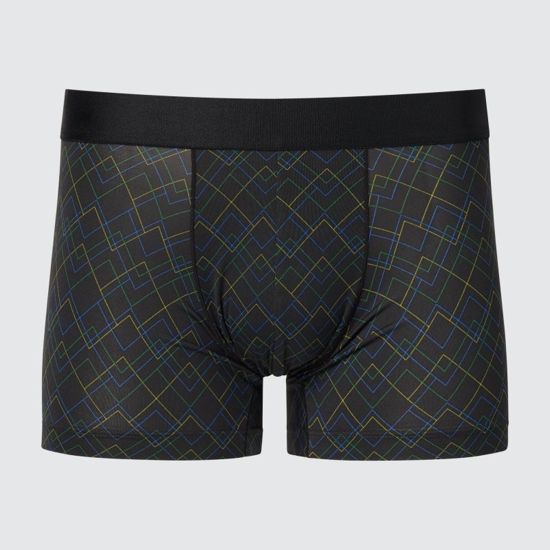 Black Men Uniqlo Airism Low-rise Printed Boxer Briefs | USA RPYNI-9437