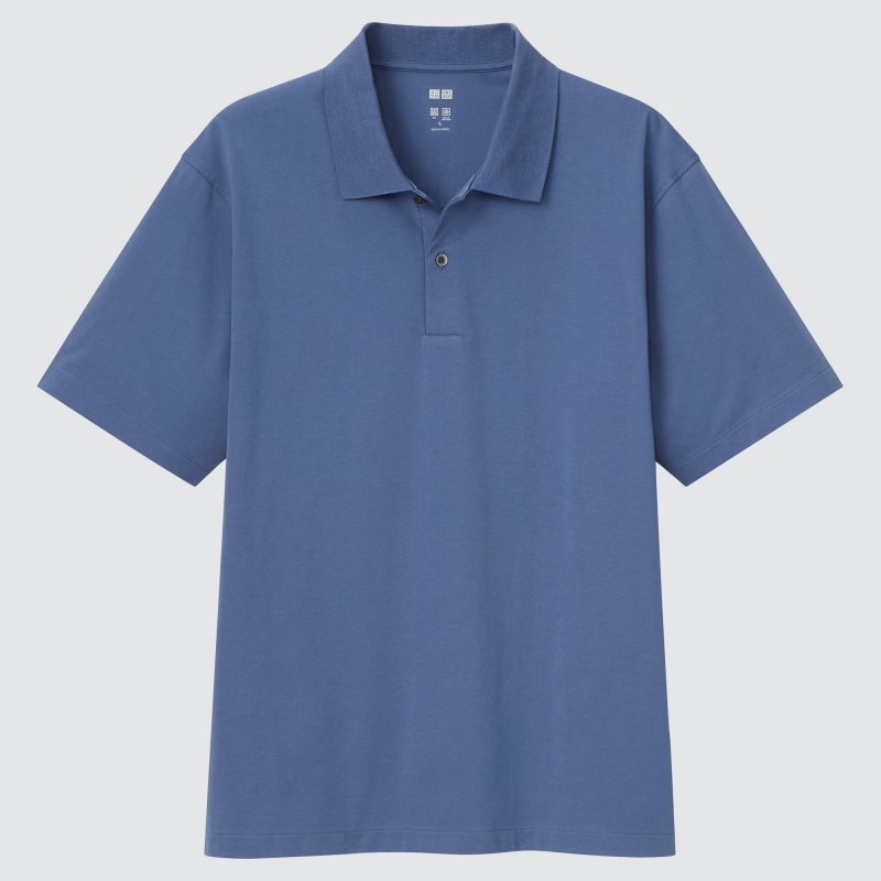 Black Men Uniqlo Airism Polo Shirts | USA KGRIA-9173