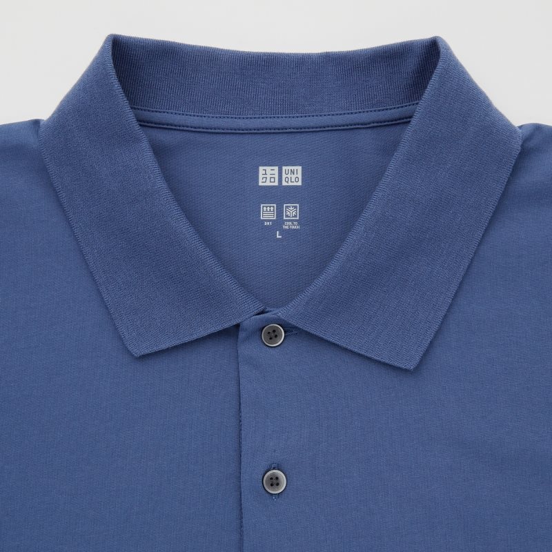 Black Men Uniqlo Airism Polo Shirts | USA KGRIA-9173