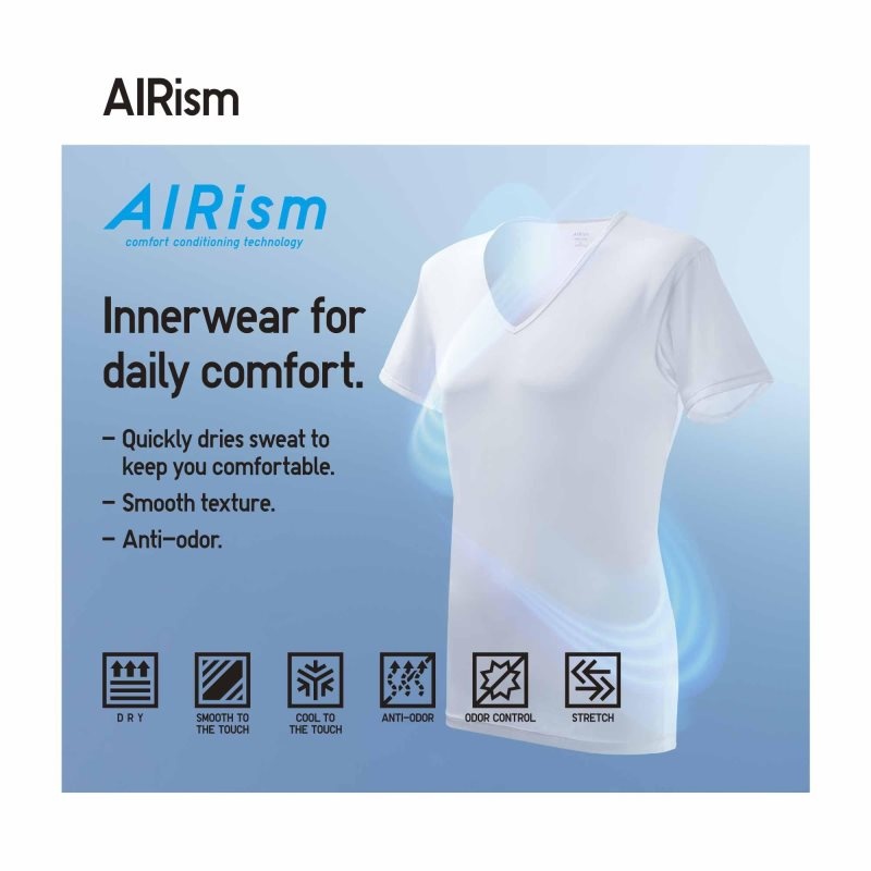 Black Men Uniqlo Airism V-neck Short-sleeve T Shirts | USA HTQRM-0987