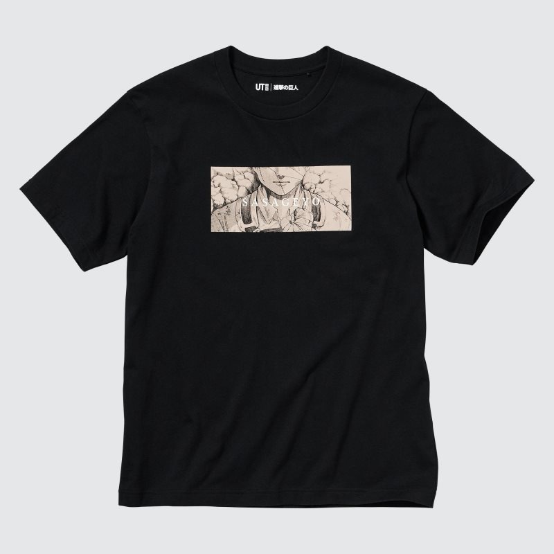 Black Men Uniqlo Attack On Titan Ut (Short-sleeve Graphic) (Dedicate Your Heart) T Shirts | USA DNUGP-4903