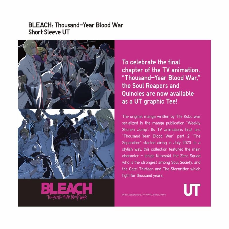 Black Men Uniqlo Bleach: Thousand-year Blood War Ut (Short-sleeve Graphic) T Shirts | USA YCWRQ-3521