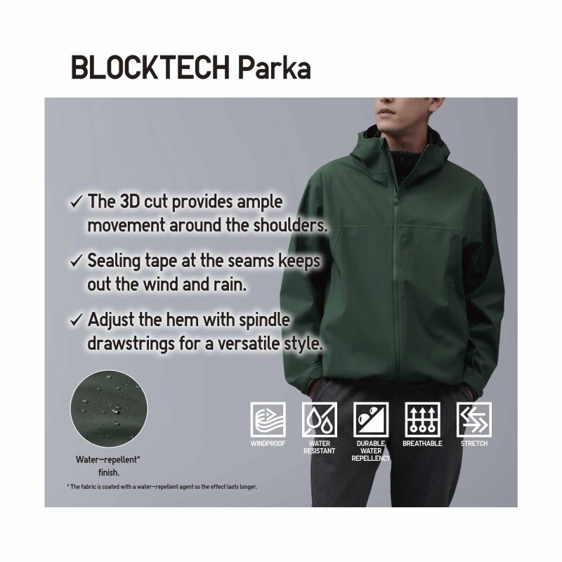 Black Men Uniqlo Blocktech (3d Cut) Parka | USA SLTYA-9538