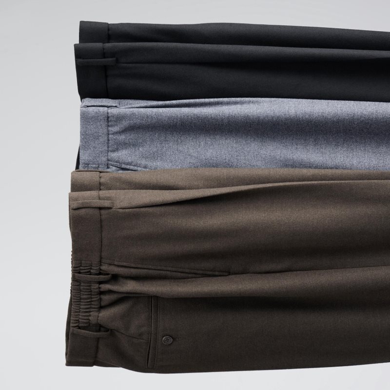 Black Men Uniqlo Brushed Twill Wide-fit Pleated Pants | USA GHJEW-4017