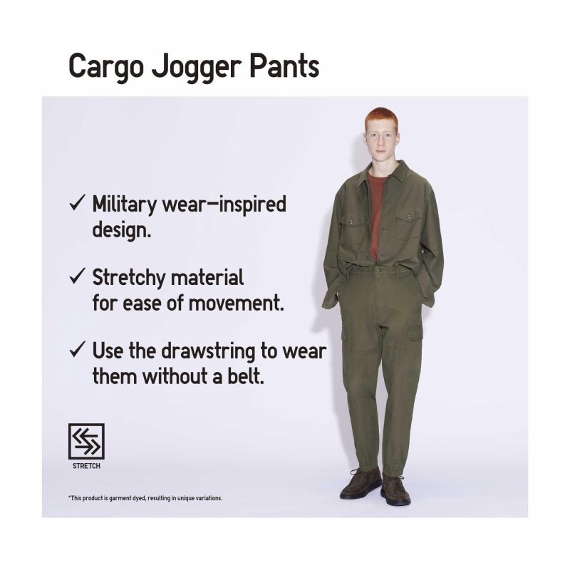 Black Men Uniqlo Cargo Jogger | USA IGFZP-6750