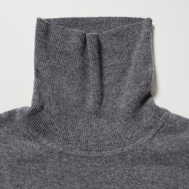 Black Men Uniqlo Cashmere Turtleneck Long-sleeve Sweaters | USA UNPEW-1729