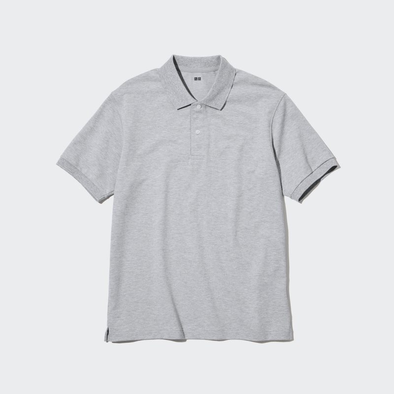 Black Men Uniqlo Dry Pique Short-sleeve Polo Shirts | USA HLMYZ-4972