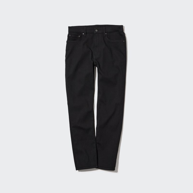 Black Men Uniqlo Ezy Ultra Stretch (Tall) Jeans | USA GLCZB-9684