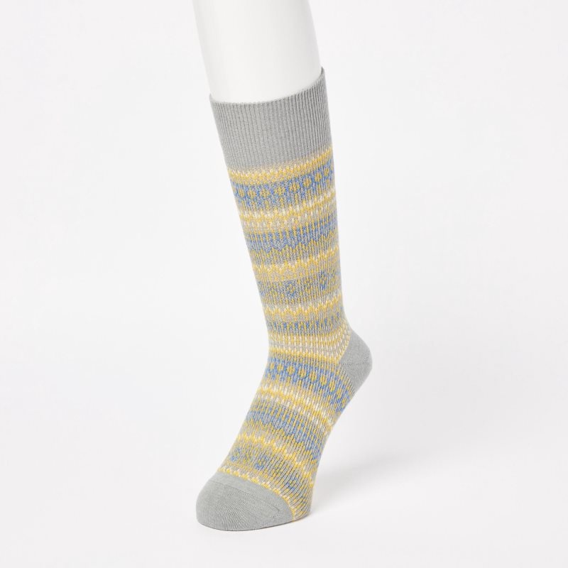 Black Men Uniqlo Heattech Fair Isle Socks | USA OLBVJ-8637