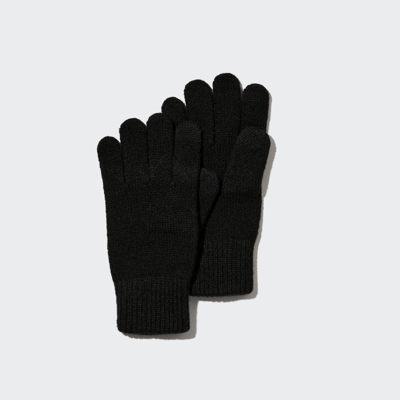 Black Men Uniqlo Heattech Gloves | USA WMRVS-7392