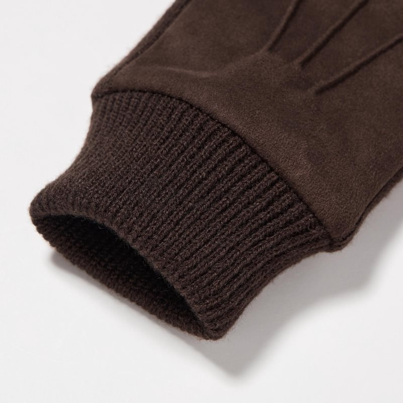 Black Men Uniqlo Heattech Lined Gloves | USA UITSE-9052