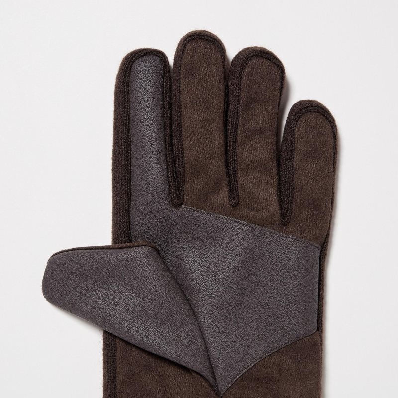 Black Men Uniqlo Heattech Lined Gloves | USA UITSE-9052