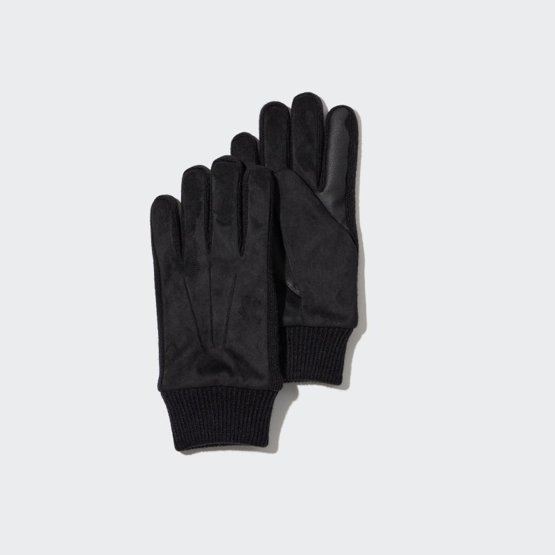 Black Men Uniqlo Heattech Lined Gloves | USA UITSE-9052