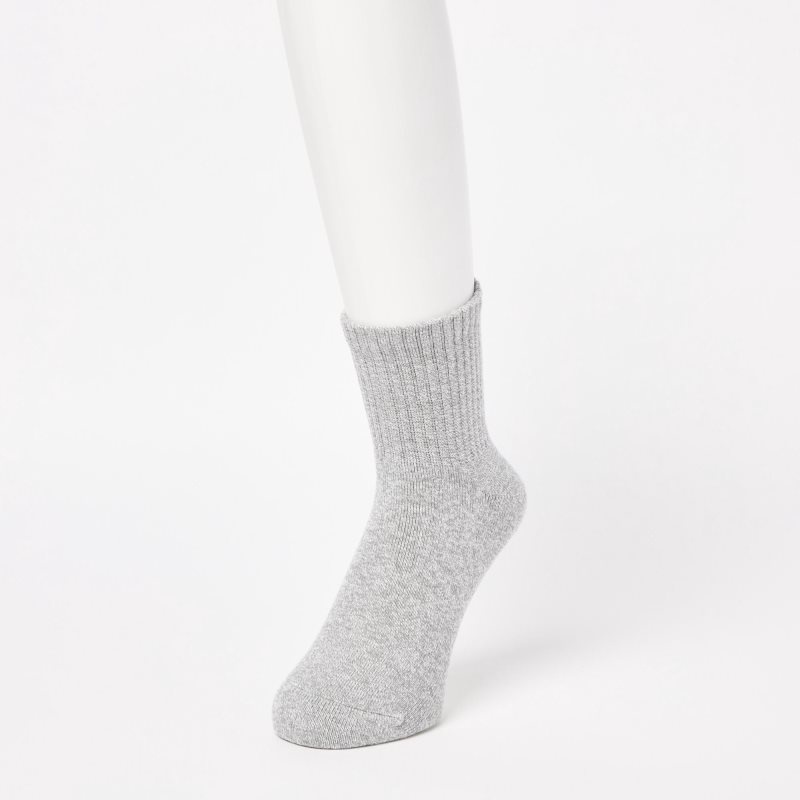 Black Men Uniqlo Heattech Pile Half Socks | USA ISBZC-3180