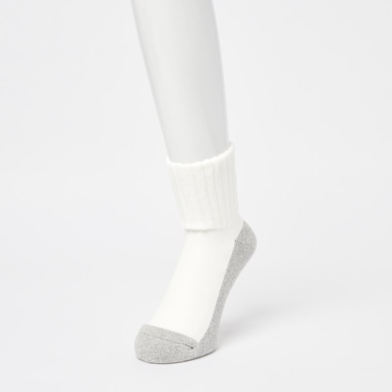 Black Men Uniqlo Heattech Soft Pile Half Socks | USA EIMSC-5674