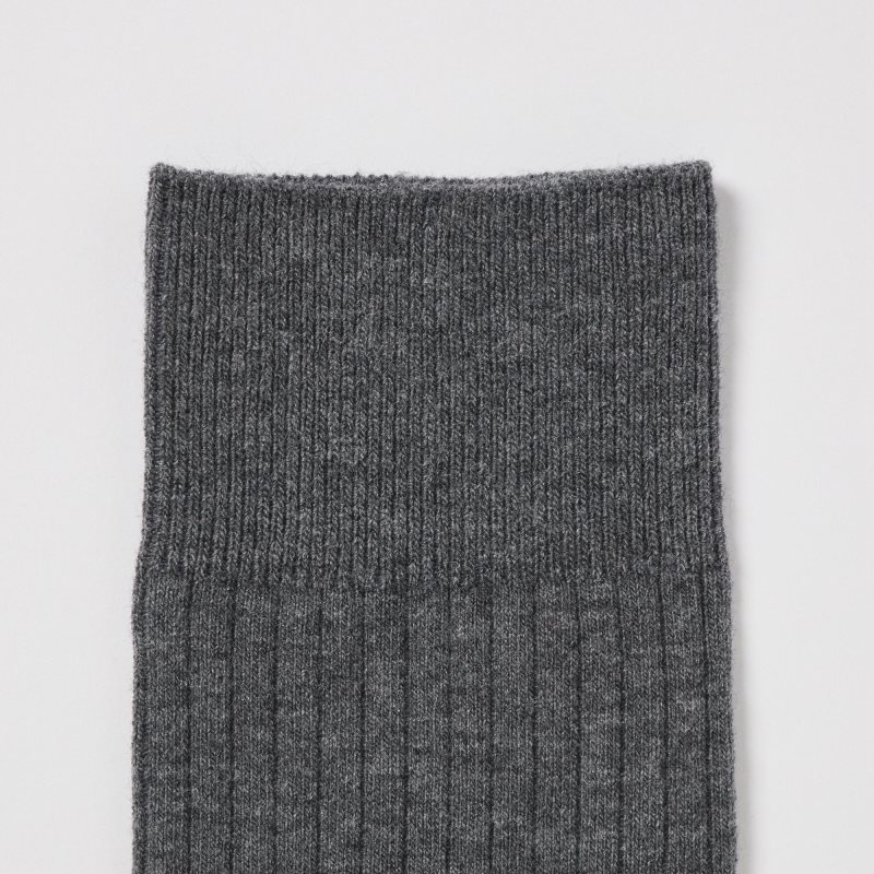 Black Men Uniqlo Heattech Wide Ribbed Socks | USA PJTEO-9072