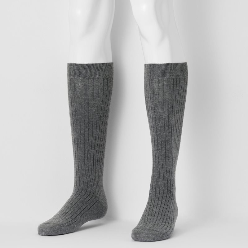 Black Men Uniqlo Heattech Wide-ribbed Knee-high Socks | USA NFZQD-1675