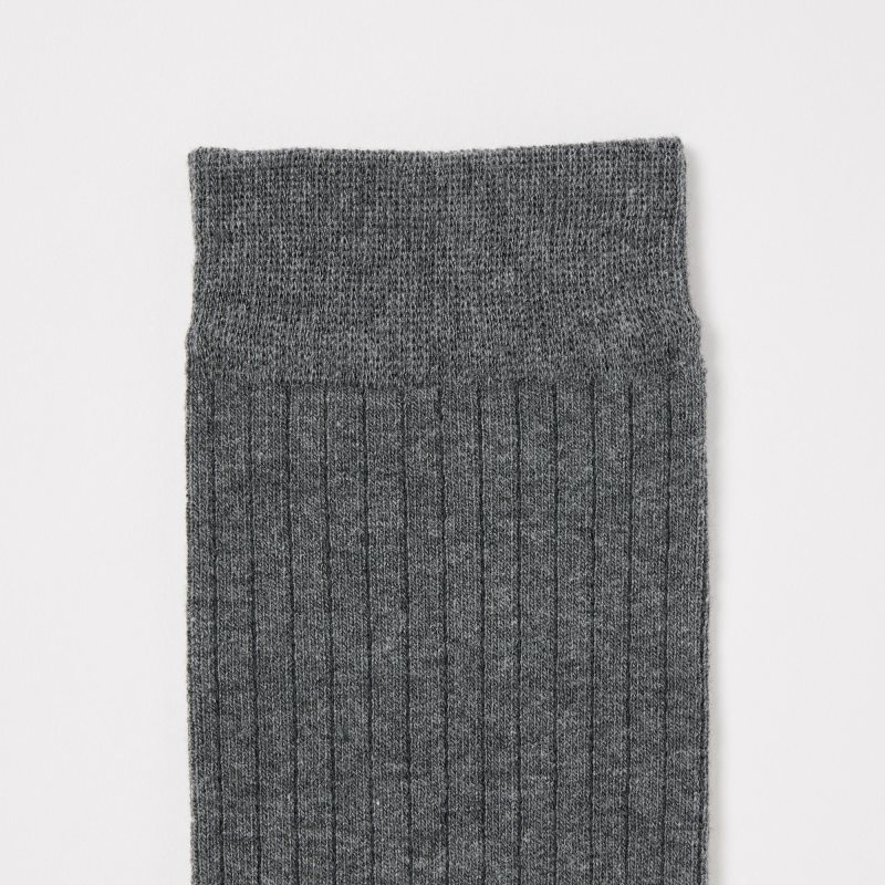 Black Men Uniqlo Heattech Wide-ribbed Knee-high Socks | USA NFZQD-1675