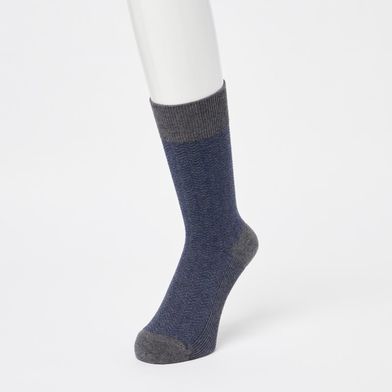 Black Men Uniqlo Herringbone Socks | USA QWZYJ-2479