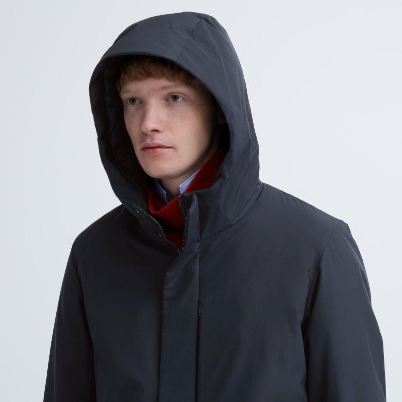 Black Men Uniqlo Hybrid Down Coats | USA OURCZ-7614