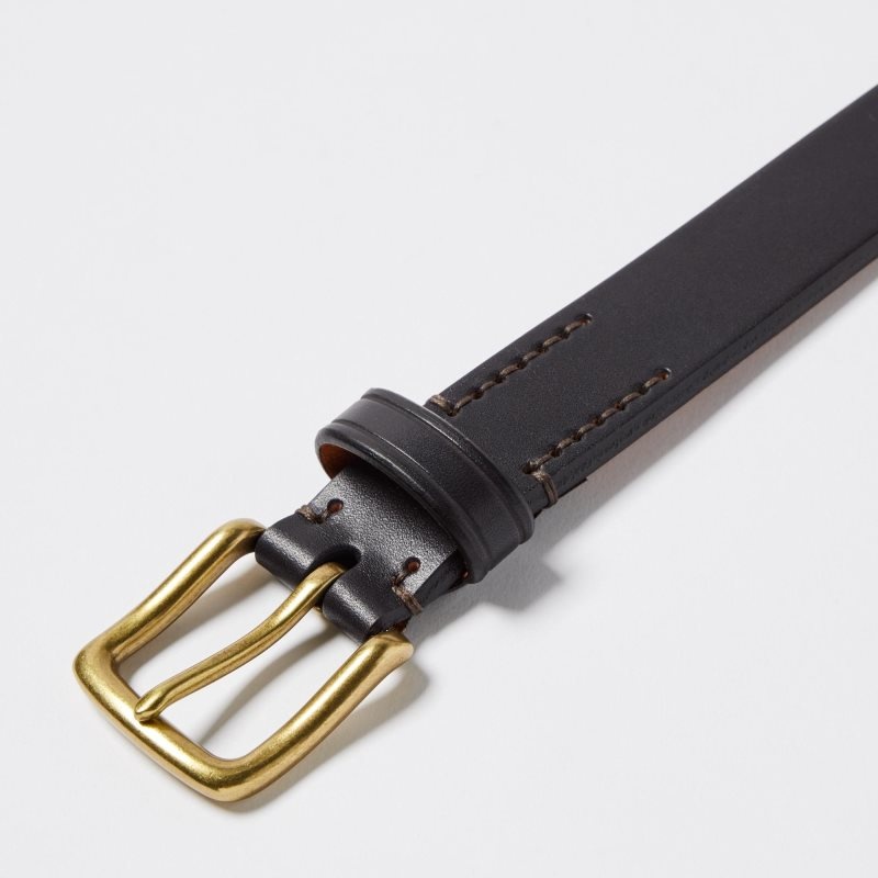 Black Men Uniqlo Italian Leather Saddle Belts | USA QXNSW-8165