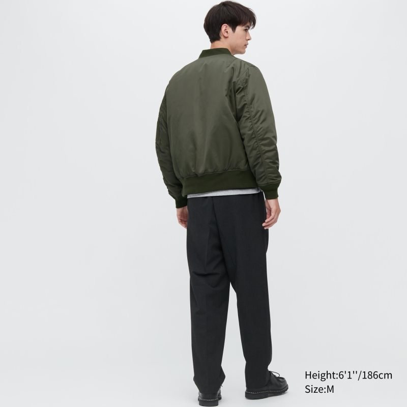 Black Men Uniqlo Ma-1 Jackets | USA OPFEJ-3870