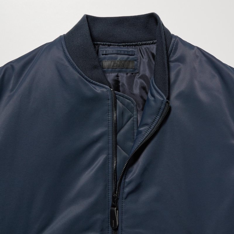 Black Men Uniqlo Ma-1 Jackets | USA OPFEJ-3870