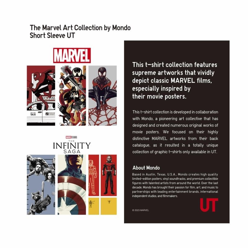 Black Men Uniqlo Marvel Art Collection By Mondo Ut (Short Sleeve Graphic) T Shirts | USA LJQUD-1679