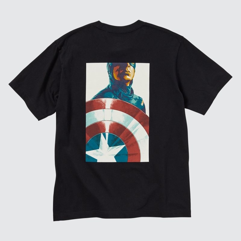 Black Men Uniqlo Marvel Art Collection By Mondo Ut (Short Sleeve Graphic) T Shirts | USA LJQUD-1679