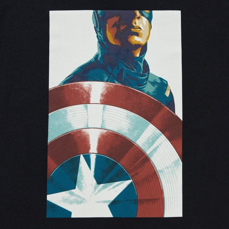 Black Men Uniqlo Marvel Art Collection By Mondo Ut (Short Sleeve Graphic) T Shirts | USA LJQUD-1679