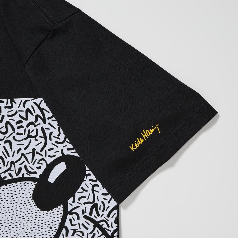 Black Men Uniqlo Mickey Mouse X Keith Haring Ut (Oversized Short-sleeve Graphic) T Shirts | USA PKGMV-8594