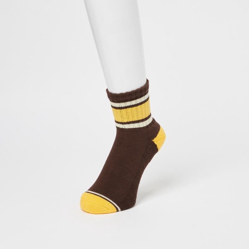 Black Men Uniqlo Pattern Lined Half Socks | USA ZJEHY-0574