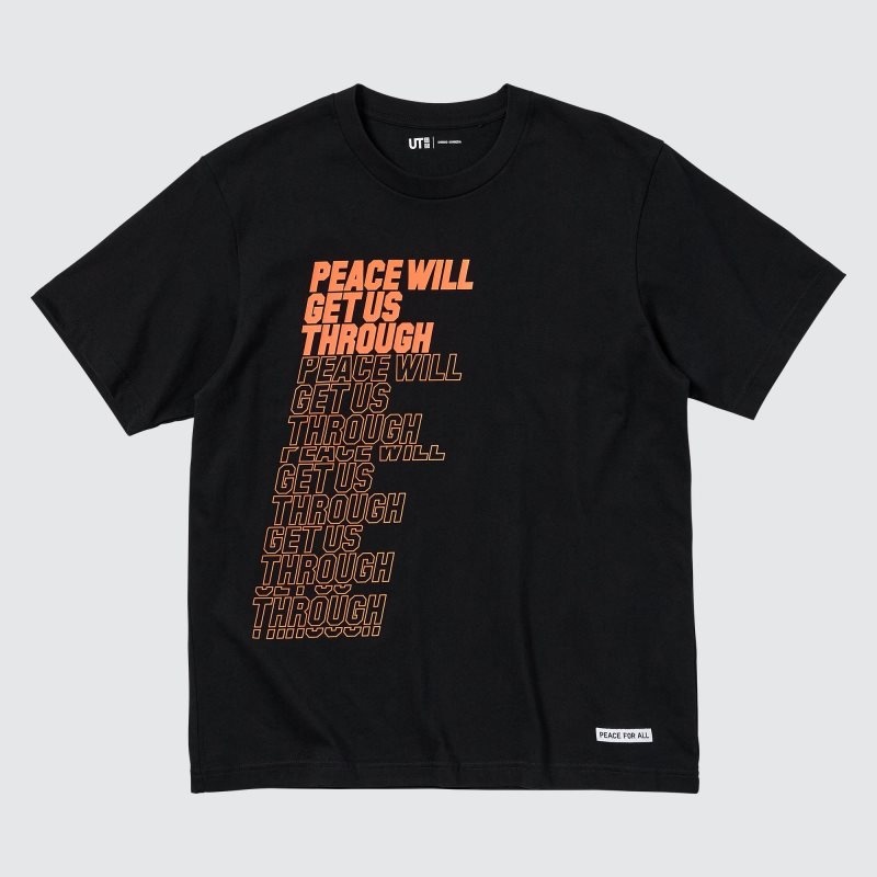 Black Men Uniqlo Peace For All (Shingo Kunieda) (Short Sleeve Graphic) T Shirts | USA WLFPB-0694