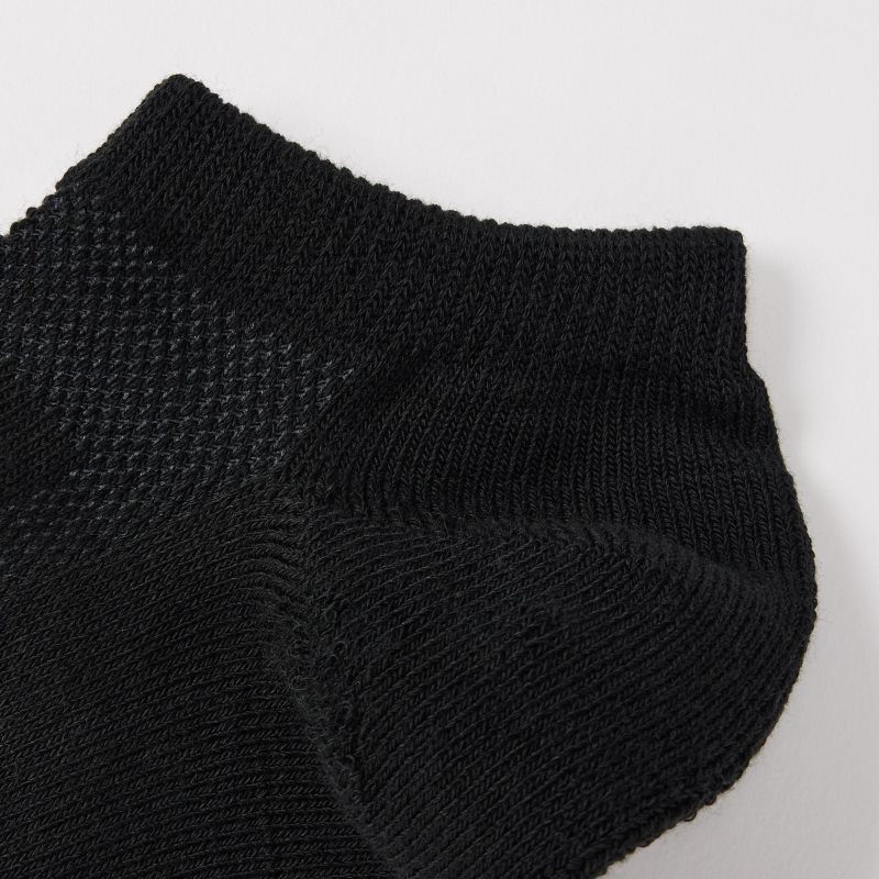 Black Men Uniqlo Pile Mesh Short Socks | USA WRFMH-5017