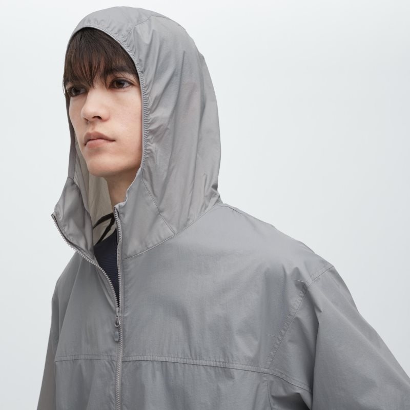 Black Men Uniqlo Pocketable Uv Protection 3d Cut Parka | USA ZJVME-0615