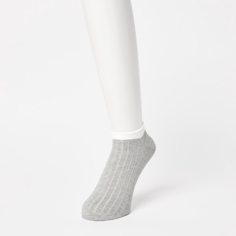 Black Men Uniqlo Ribbed Short Socks | USA YWRXO-0247