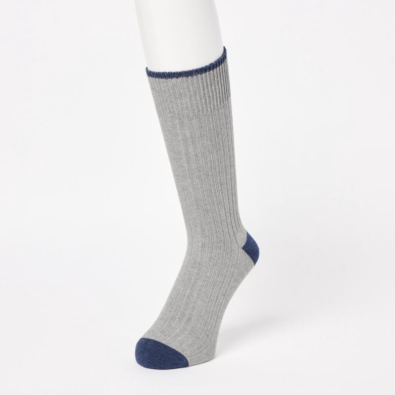 Black Men Uniqlo Ribbed Socks | USA NHZPA-0594