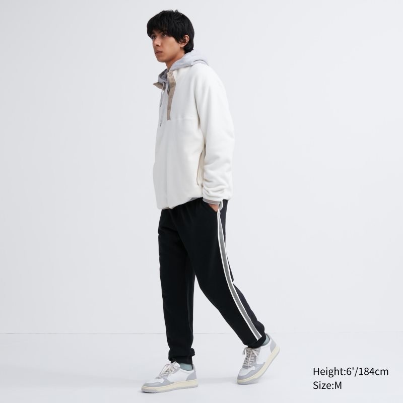 Black Men Uniqlo Side-stripe Sweatpants | USA UKPJS-3720