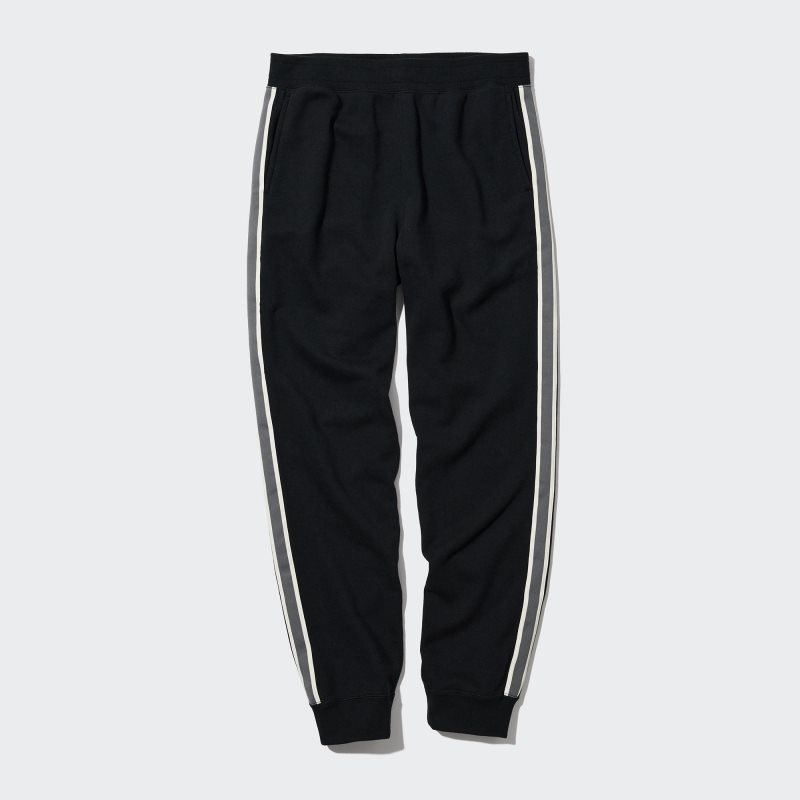 Black Men Uniqlo Side-stripe (Tall) Sweatpants | USA CYJSZ-7214