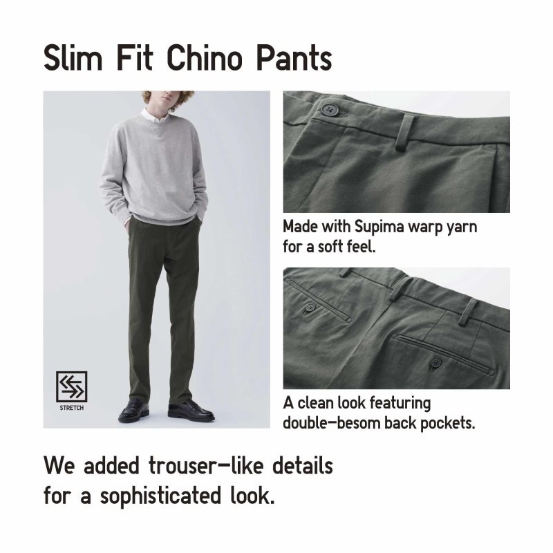 Black Men Uniqlo Slim-fit Chino Pants | USA SVPCH-4179