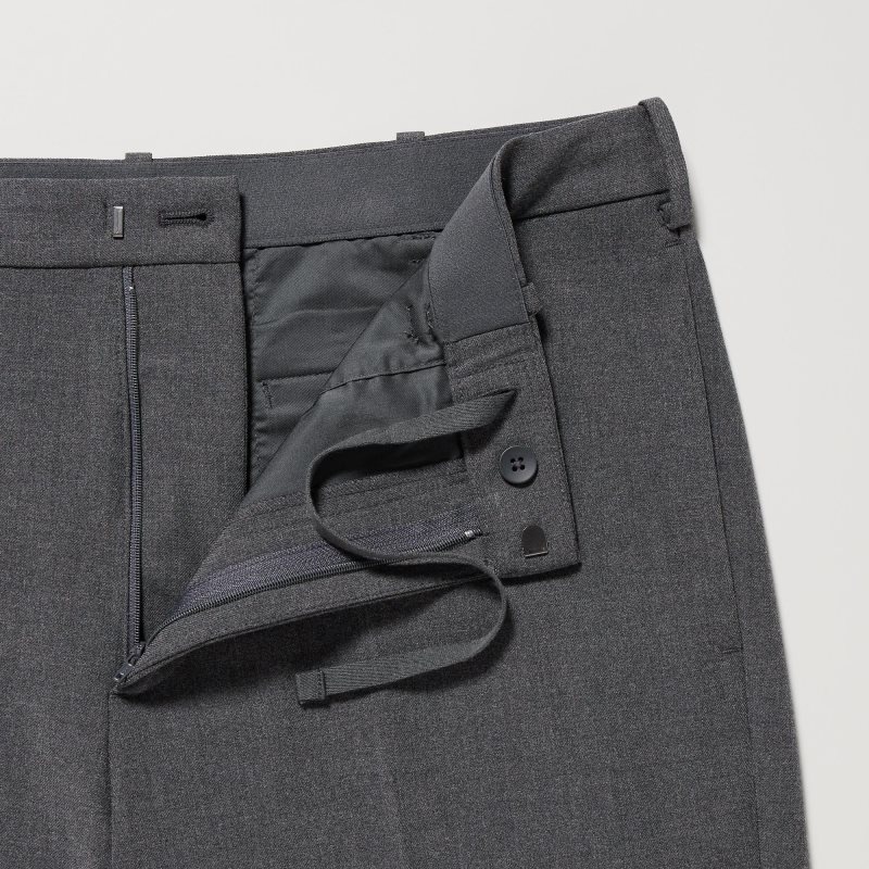 Black Men Uniqlo Smart Ankle (2-way Stretch, Wool-like) Pants | USA RTJNH-9257