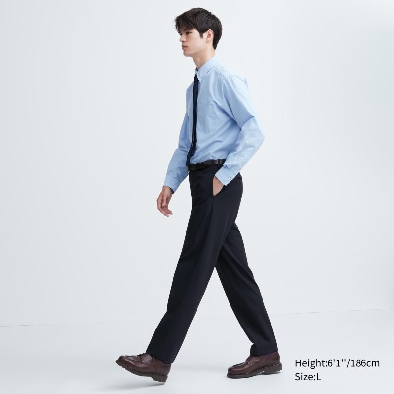 Black Men Uniqlo Smart Ankle Pants | USA FCHXO-5904