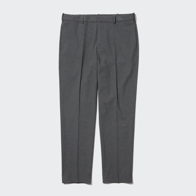 Black Men Uniqlo Smart Ankle Pants | USA FCHXO-5904