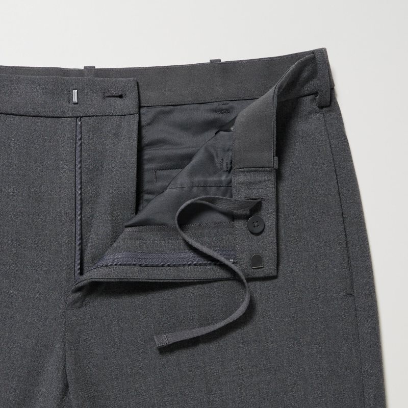 Black Men Uniqlo Smart Ankle Pants | USA FCHXO-5904