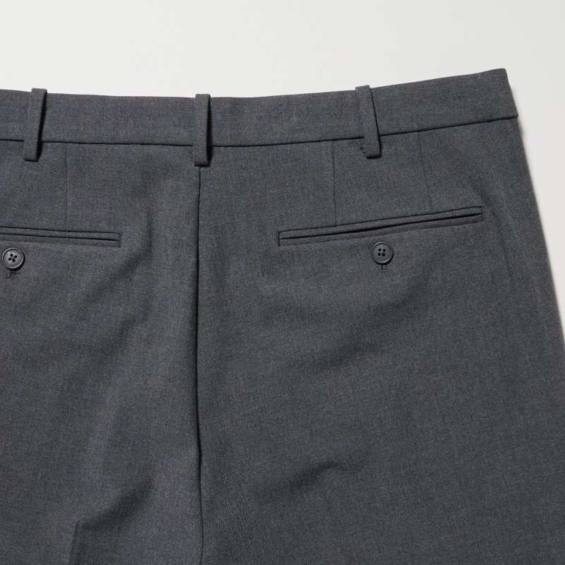 Black Men Uniqlo Smart Ankle Pants | USA FCHXO-5904